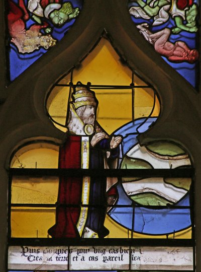 Window depicting the Creation of Sea and Dry Land by French School